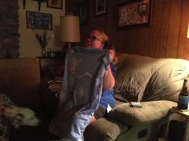Melissa opening birthday presents 